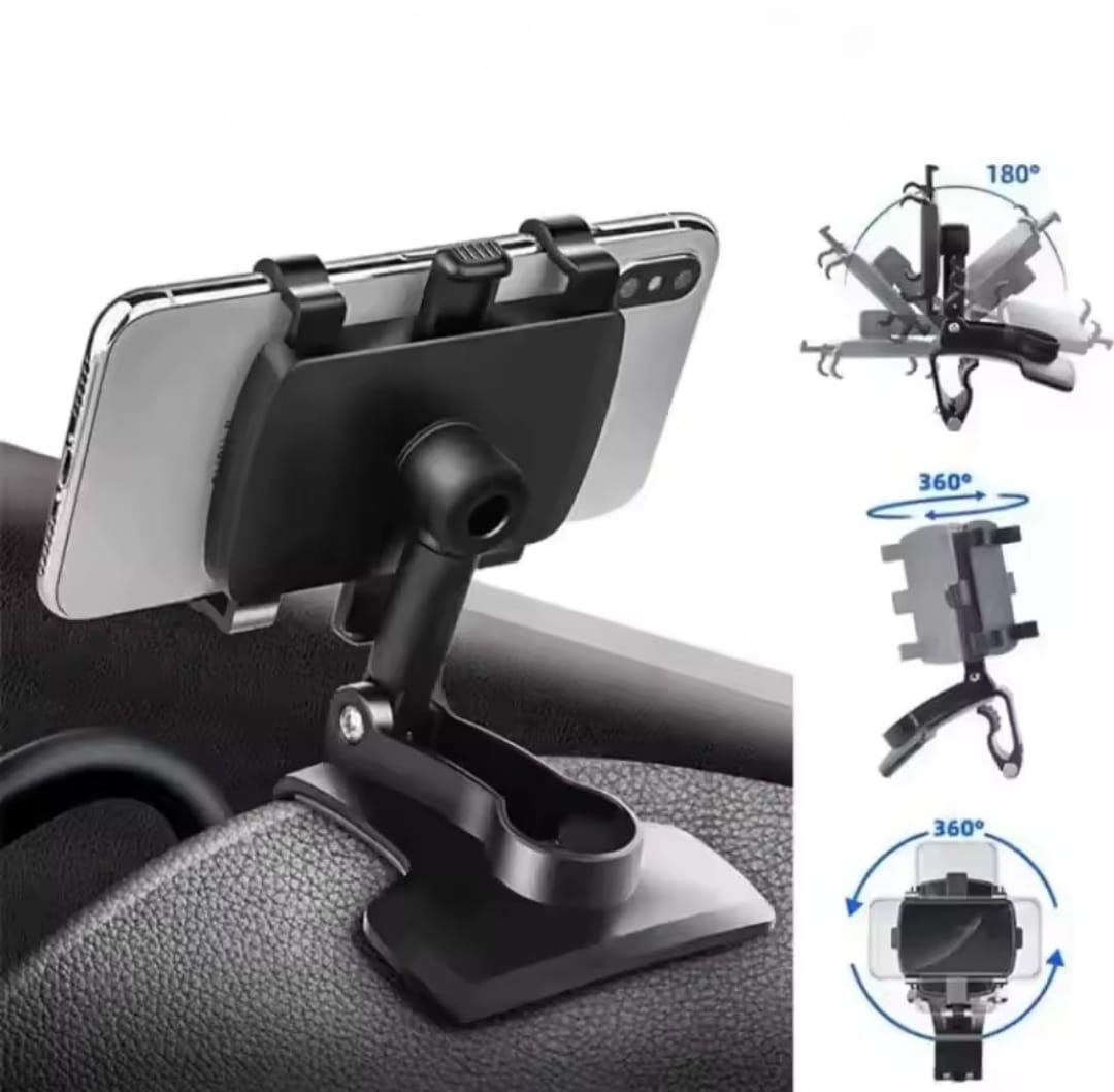 Dashboard Car Phone Holder ABS – 360° Rotatable