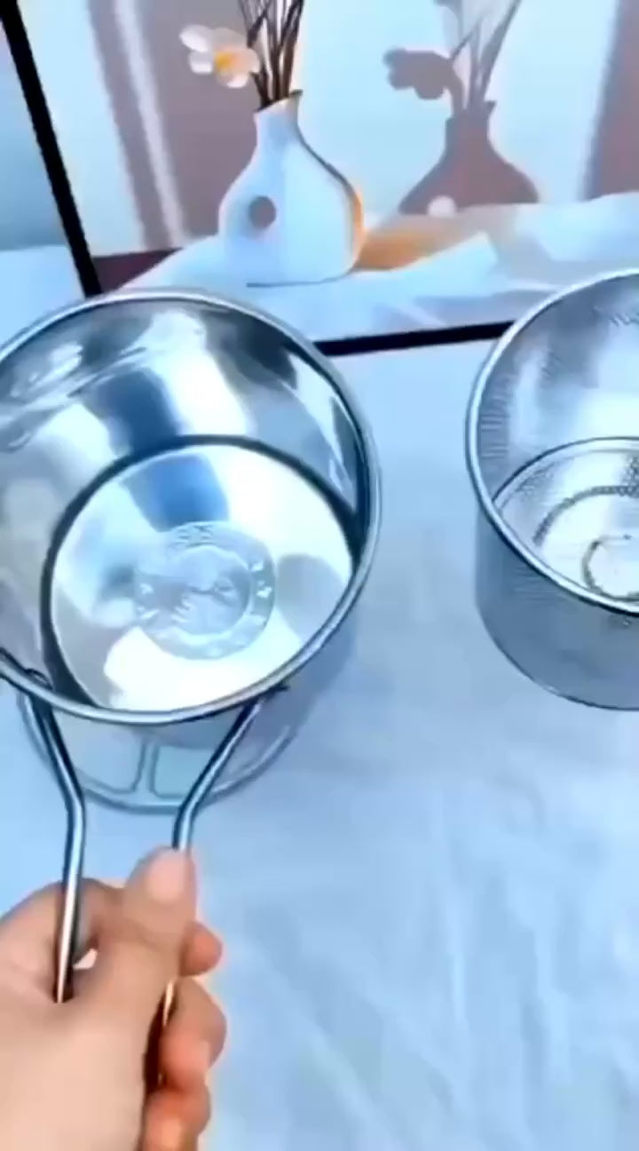 Deep Frying Pot with Strainer Basket – 1200ml Stainless Steel Oil Fryer Pot with Box Packing